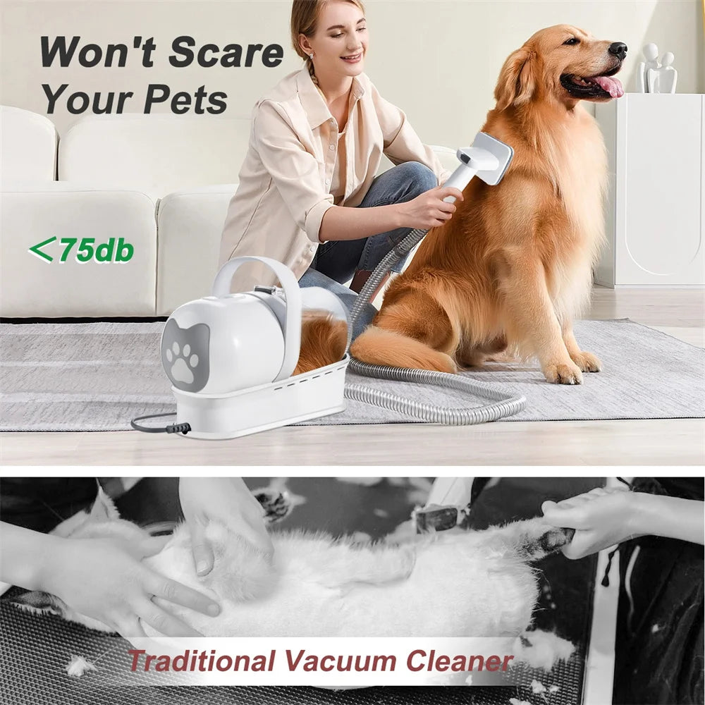 7-in-1 Pet Grooming Vacuum Kit – Multifunctional Hair Trimmer & Cleaner for Dogs & Cats