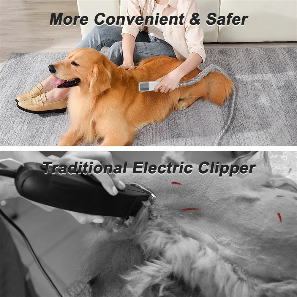 7-in-1 Pet Grooming Vacuum Kit – Multifunctional Hair Trimmer & Cleaner for Dogs & Cats