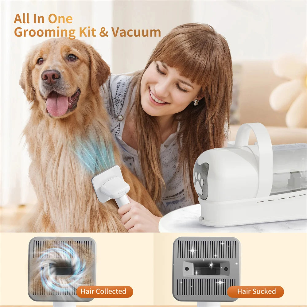 7-in-1 Pet Grooming Vacuum Kit – Multifunctional Hair Trimmer & Cleaner for Dogs & Cats