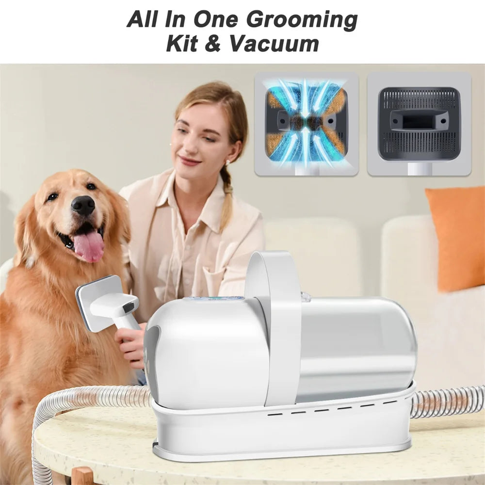 7-in-1 Pet Grooming Vacuum Kit – Multifunctional Hair Trimmer & Cleaner for Dogs & Cats