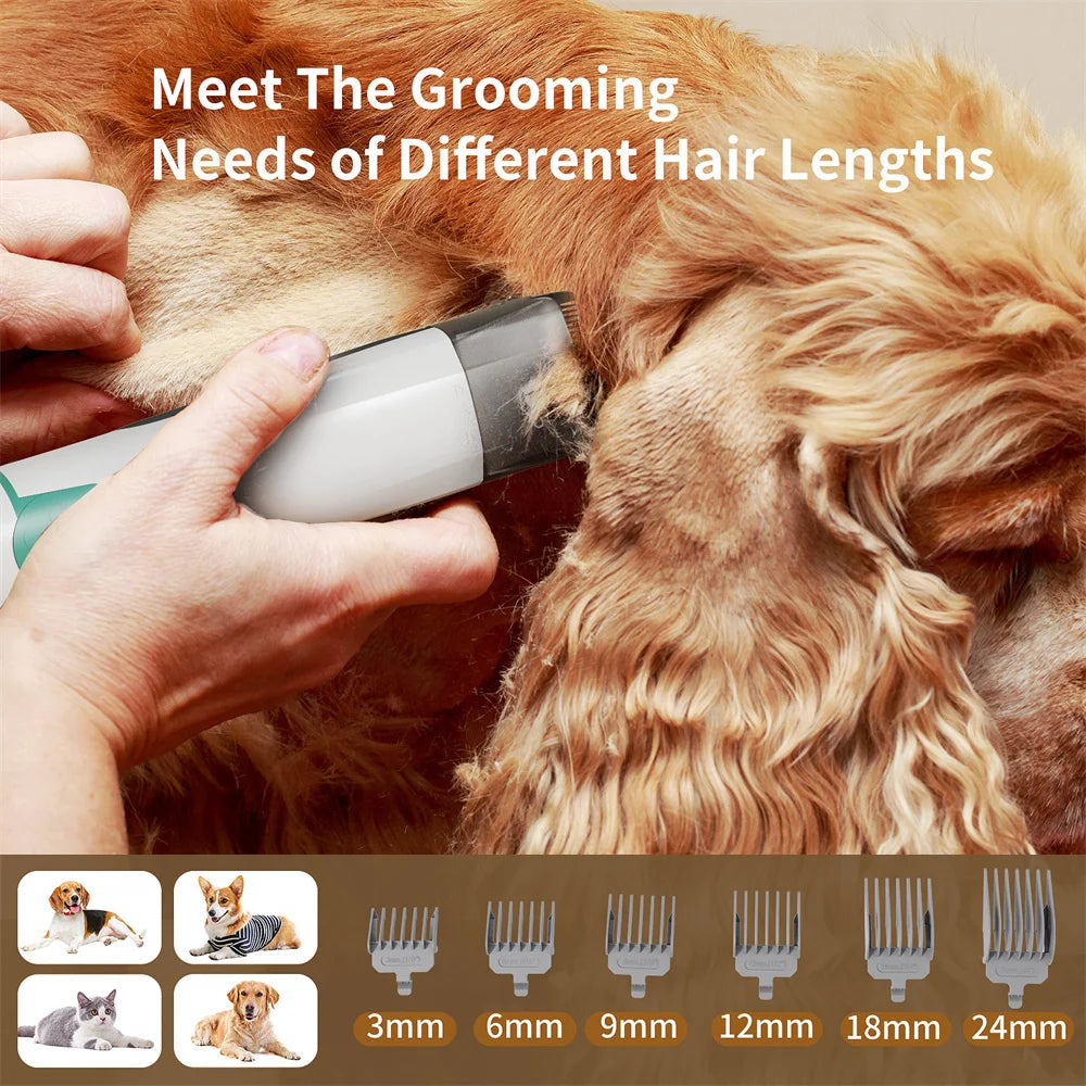 7-in-1 Pet Grooming Vacuum Kit – Multifunctional Hair Trimmer & Cleaner for Dogs & Cats
