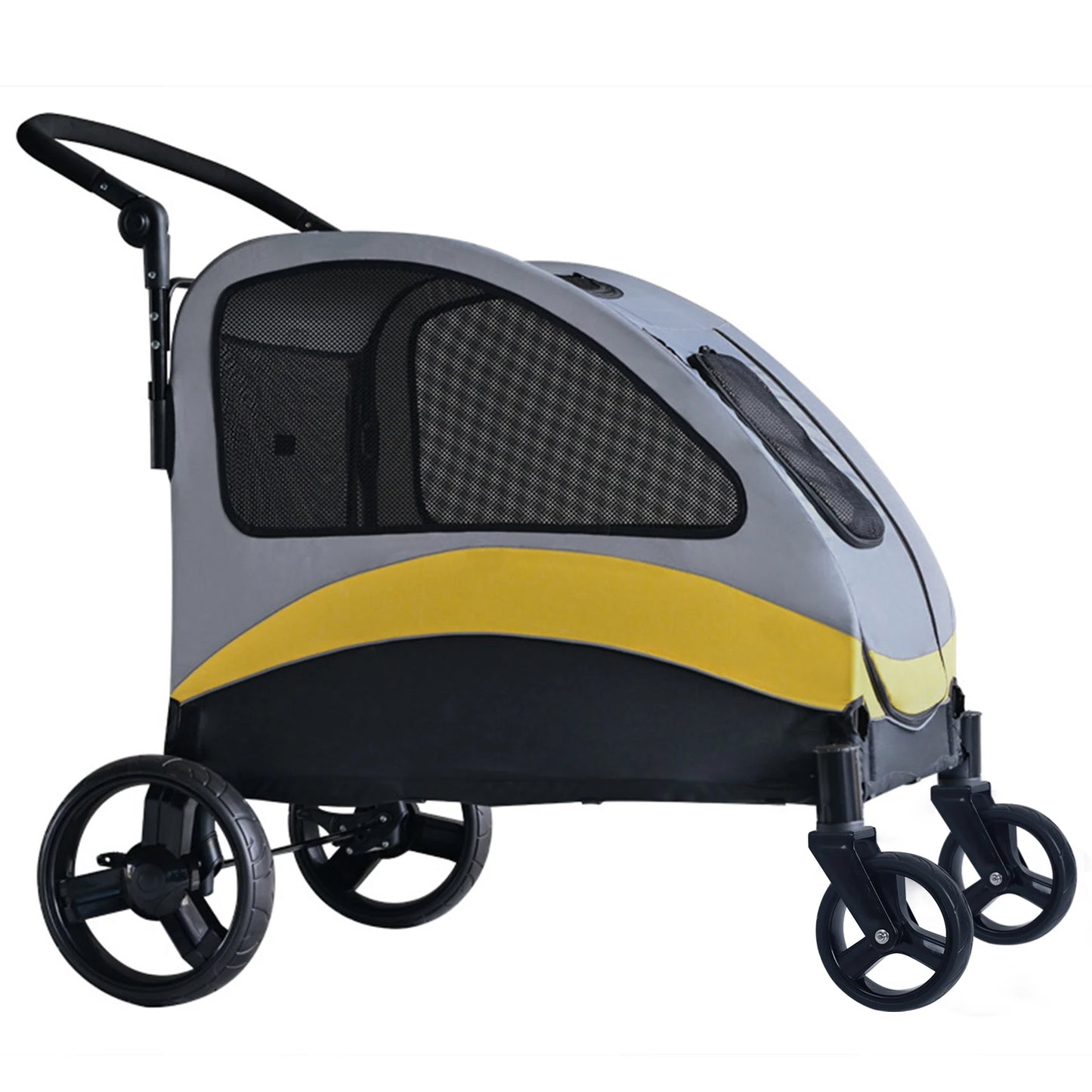 Portable Foldable Pet Stroller – 4-Wheel Breathable Carrier for Large Dogs & Cats