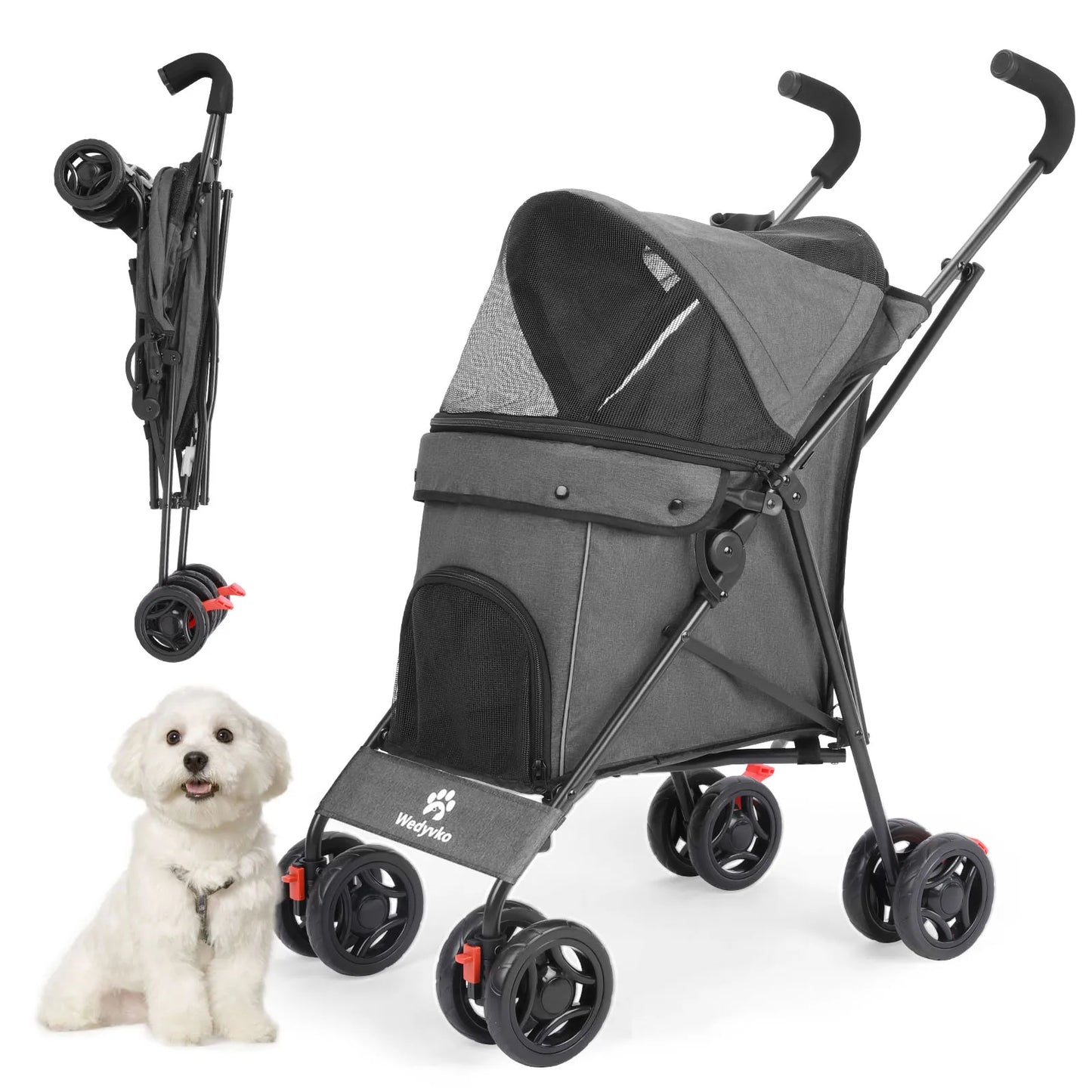 Lightweight Foldable Pet Stroller – Breathable Travel Stroller for Small & Medium Dogs and Cats