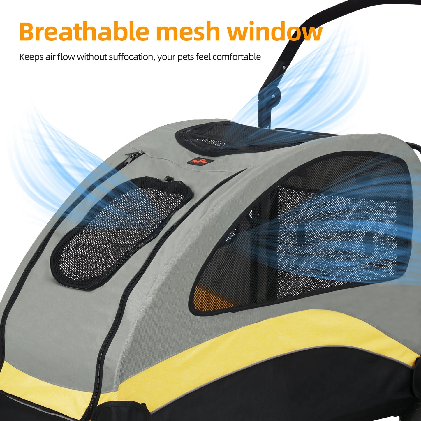 Portable Foldable Pet Stroller – 4-Wheel Breathable Carrier for Large Dogs & Cats