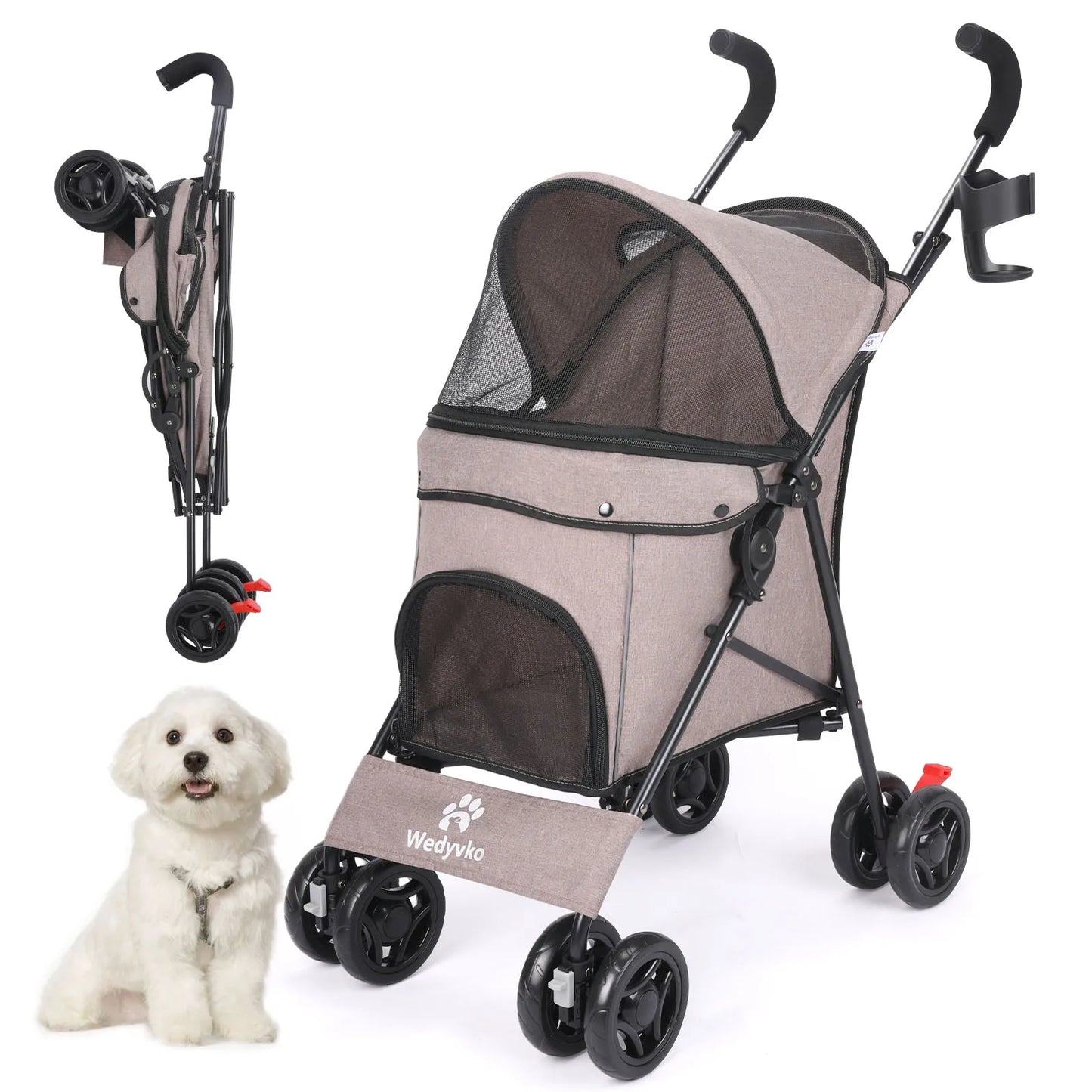 Lightweight Foldable Pet Stroller – Breathable Travel Stroller for Small & Medium Dogs and Cats