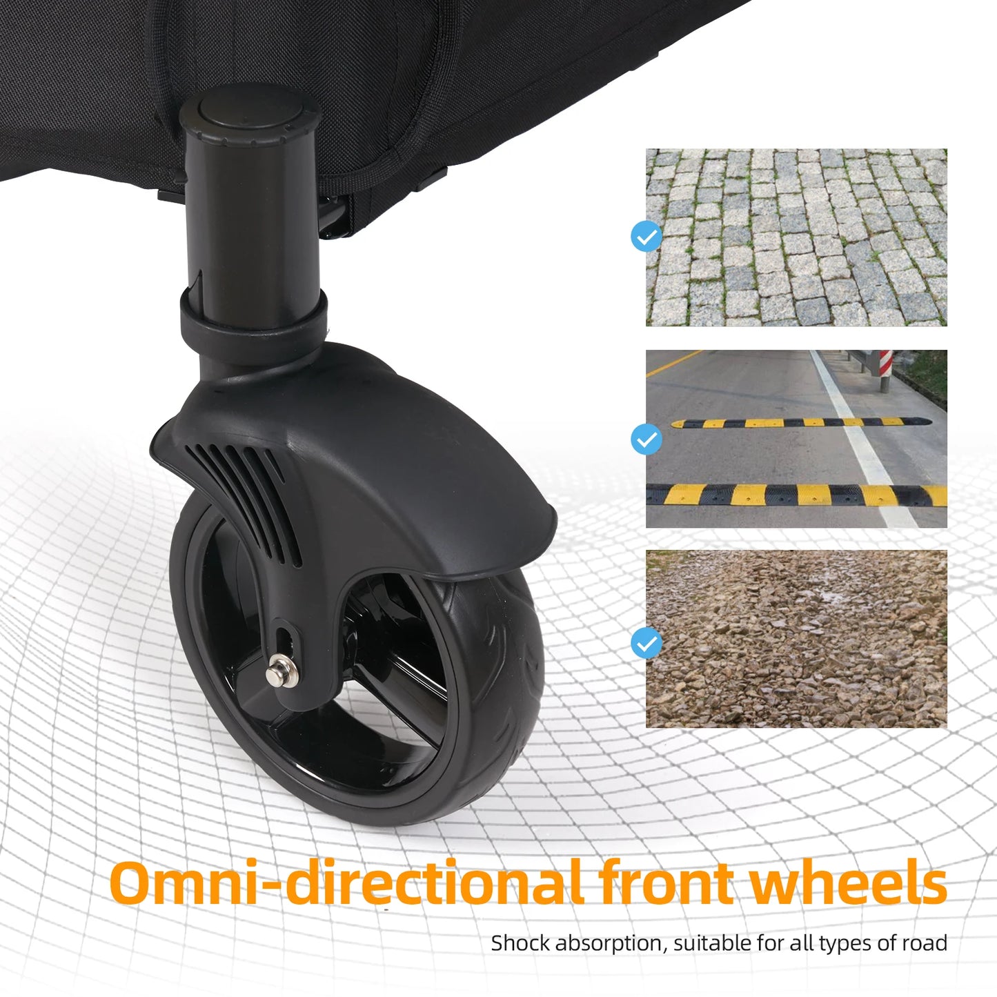 Portable Foldable Pet Stroller – 4-Wheel Breathable Carrier for Large Dogs & Cats