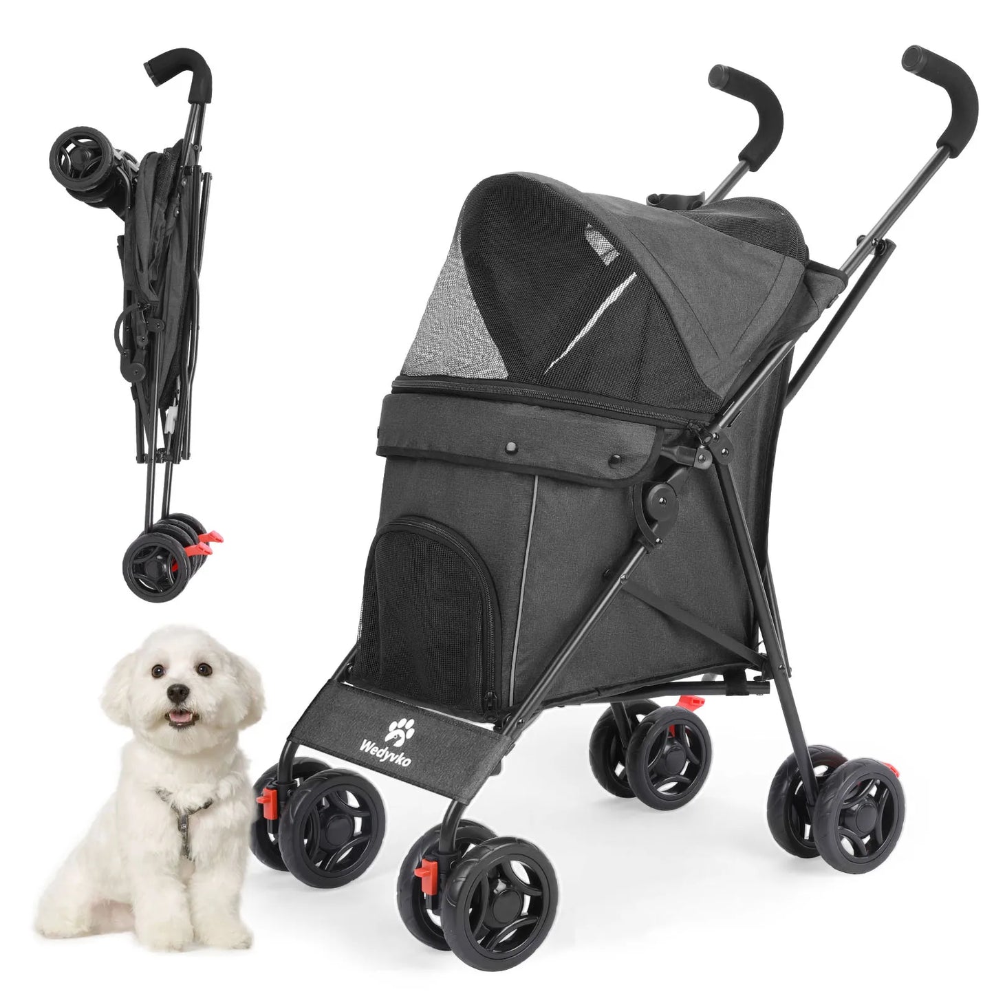 Lightweight Foldable Pet Stroller – Breathable Travel Stroller for Small & Medium Dogs and Cats